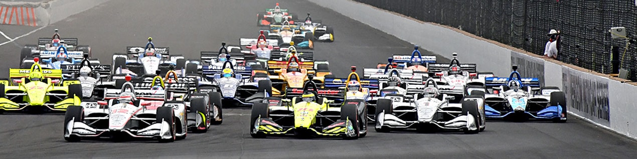 indy cars racing to through the start line Greenville